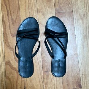 Black, slip on slides